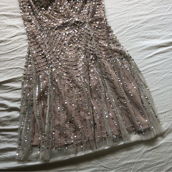 NWT Aidan Mattox Blush Pink Sequin Cocktail Dress - Picture 3 of 7